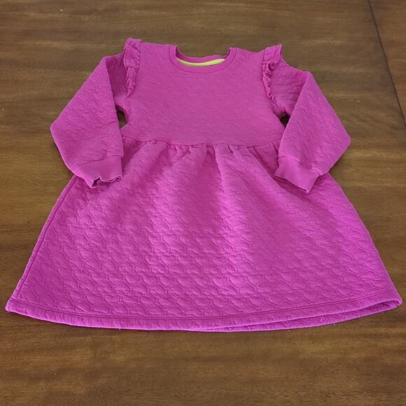 Mini bode Aggie Flower Jacquard long sleeve sweater Dress pink/purple SZ 6Y-7Y